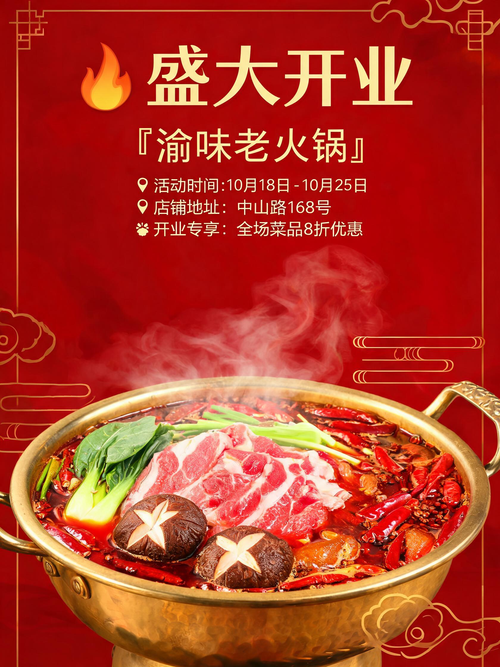火锅店开业海报